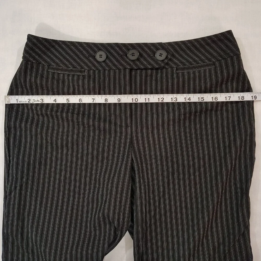 Ann Taylor Loft Julie Trouser Dress Pants Womens Size 6 Pinstripe Wide Leg Black - Picture 12 of 15